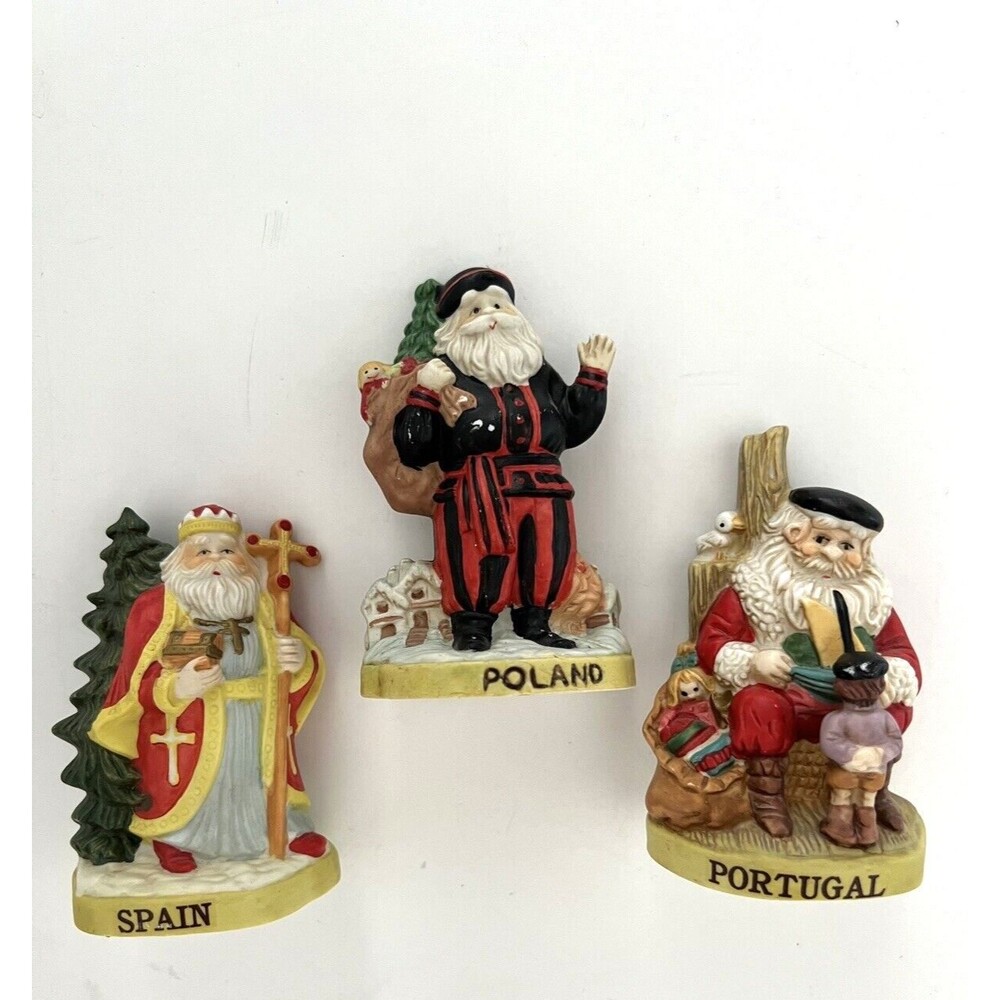 Vintage Santa Claus Christmas Statues 4 in Tall Country - Spain Portugal Poland - Picture 1 of 16